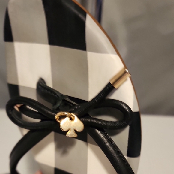 Kate Spade Black and White Check Sandals - Picture 4 of 7
